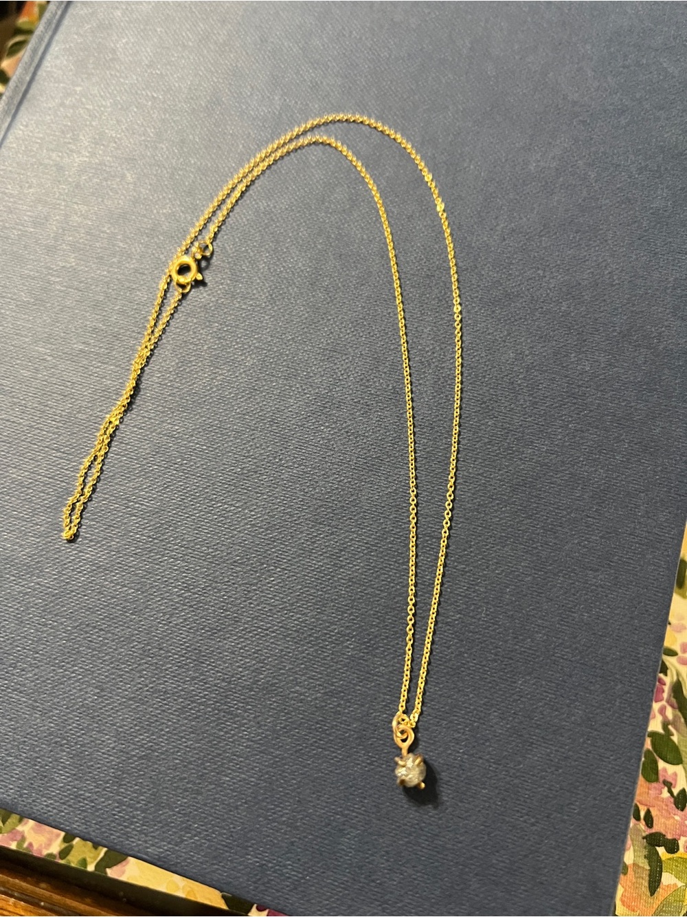 18โ 14 K Gold Filled Raw Diamond Necklace